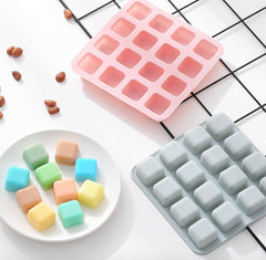 RKPM HOMES Square Shape Ice Cube Mold I Multi-Purpose Reusable 3D Silicone Ice Maker Mould Tray I for DIY Handmade Chocolate Cake Décor Soap Candy Cupcake Ice Coffee Juice Cocktail Party – 16 Cavity