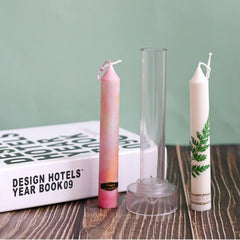 RKPM HOMES Long Tapered Sleek Pillar Candle Mold I Round Head Rod Cylinder Acrylic Candlestick Wax & Beeswax Mold I for DIY Handmade Ornament Aromatherapy Cake Home Party Décor Art Craft Making (15cm)