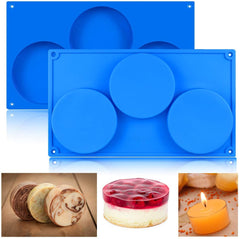 RKPM HOMES Round Shape Chocolate Mould | Silicone Disc Cake Mold | Fondant Molds DIY 3D Candy Bar | Ideal for Chocolate and Cake Decoration | for Cake, Brownie Topper, Gummy | 3 Cavity - 1 Mold