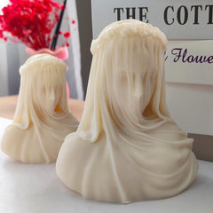 RKPM HOMES Veiled Lady Candle Mold I 3D Silicone Veiled Female Bust Sculpture Statue Mould I for Handmade Ornament Aromatherapy Soap, Chocolate, Cake Décor, Resin Casting, Art Craft Making (Medium)