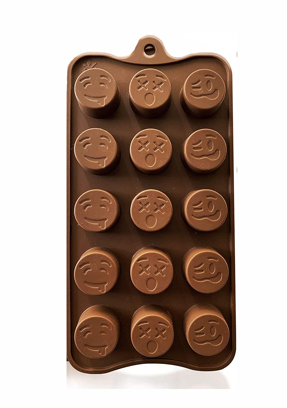 RKPM HOMES Silicone Chocolate Mold Candy Mold Jelly Ice Cube Tray Muffin Sugar Craft Fondant Mold Mould Cake Decorating Tools (15 Cavity Funny Face Chocolate Mold)