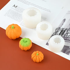 RKPM HOMES Pumpkin Candle Mold I 3D Fondant Silicone Wax Mould I for DIY Handmade Ornament Chocolate, Cake Décor, Candy, Aromatherapy, Soap, Resin Art Craft Making (Medium)