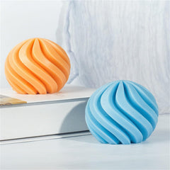 RKPM HOMES Swirl Ball Candle Mold I 3D Geometric Sphere Spiral Round Silicone Epoxy Mould I for DIY Handmade Ornament, Cake Décor, Aromatherapy, Soap, Resin Art Craft Making, Home Party Decoration