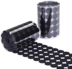 RKPM HOMES Round Double-Sided Hook Loop I Multipurpose Self Adhesive Tape I Non-Slip Anti Curling Velvet Loop I Interlocking Stickers for Carpets Mats Pillows Sofa Couch Blankets - 2 cm (Black - 1000)