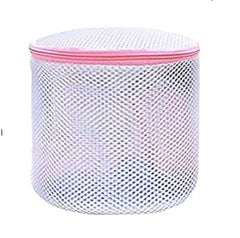 RKPM HOMES Mesh Garment & Laundry Bag I Bags with Zipper I Double Layer Washing Bag for Washing Machine Lingerie Washer I for Women Girl Bra Underwear Socks Stockings Travel – Cylinder Shape (Pink)