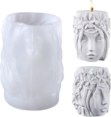 RKPM HOMES Garland Girl Head Candle Mold I 3D Female Avatar Silicone Sculpture Mould I for Handmade Ornament Aromatherapy Soap Soy Wax Resin Casting Art Craft Making Gifts Home Office Decoration