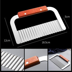 RKPM HOMES Soap Cutter Set, French Fly Slicer Mold for Soap Making, Potato Bread Loaf Toast Cutting, 2 Pcs Straight Wavy Stainless Steel Rectangular Sturdy Cutter Planer Chopping Knife, Baking Tools