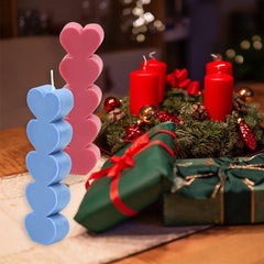 RKPM HOMES Love Pillar Resin Candle Mold I 3D Stacking Heart Shape Silicone Wax Mould I for DIY Handmade Ornament Chocolate Cake Décor Aromatherapy Soap Art Craft Making Home Party Decoration (Large)