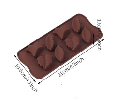 RKPM HOMES Silicone Chocolate Mold Candy Mold Jelly Ice Cube Tray Muffin Sugar Craft Fondant Mold Mould Cake Decorating Tools (8 Leaf Chocolate Mold)