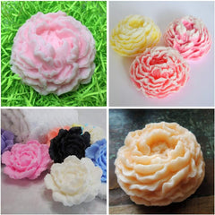 RKPM HOMES Peony Flower Shape Chocolate Mold I 3D Fondant Flowers Silicone Cupcake Mould I for DIY Handmade Sugarcraft Cake Décor Candy Cookies Muffin Gummy Soap Resin Candle Art Craft Making (A)