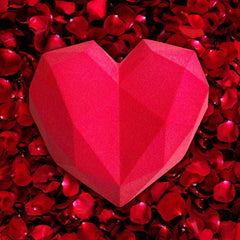 RKPM HOMES Diamond Heart Love Mousse Cake Mold Trays, Silicone Baking Pan-Food Grade & BPA Free-Not Sticky Mould Suitable for Mousse,Chocolate Brownie,Cheesecake,Jelly,Ice Cream (Diamond Plane Mold)