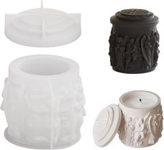 RKPM HOMES Jesus Bottle Nativity Storage Box Resin Mold I 3D Round Angel Shape Silicone Epoxy Casting Mould with Lid I for DIY Handmade Jewelry Ring Trinket Makeup Organizer Flower Pot Candle Jar