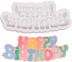 RKPM HOMES Happy Birthday Capital Letters Silicone Mold Alphabet Cake Decoration Capital (1 Pcs- Happy Birth Day 2nd Style)
