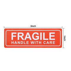 Pacific Mailer Fragile Stickers 1" x 3" Fragile Handle with Care Warning Packing Shipping Label with Self Adhesive for Moving, Shipping [1000 Labels Per Roll]