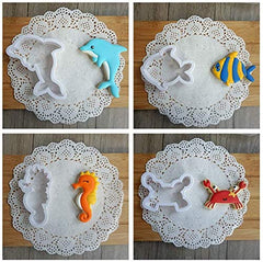RKPM HOMES 8-Pieces Ocean Searies Cartoon Shape DIY Cake Plunger Cutter, Biscuit Cutters Sugarcraft Cake Decorating,(See Animal Shape Cutter)