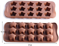 RKPM HOMES Silicone Chocolate Mold Candy Mold Jelly Ice Cube Tray Muffin Sugar Craft Fondant Mold Mould Cake Decorating Tools (15 Cavity Star Shape Chocolate Mold)