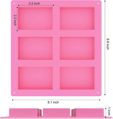 RKPM HOMES 6 Cavities Silicone Soap Molds, Homemade Soap Making Chocolate Baking Molds (105 gm) Lite Shape Mold