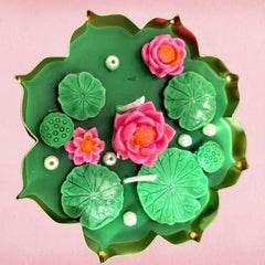 RKPM HOMES Flower Chocolate Mold I 3D Fondant Lotus Pond Shape Silicone Candy Mould I for DIY Handmade Cake Décor Aroma Beads Polymer Clay Cookies Gummy Muffin Soap Resin Candle Art Crafts – 10Cavity
