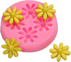 RKPM HOMES Daisy Flower Candy Fondant Mold I 3D Flowers Silicone Chocolate Mould I for DIY Handmade Sugarcraft Cake Décor Polymer Cupcake Cookies Dessert Muffin Soap Resin Wax Making - 4 Cavity