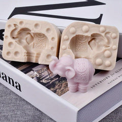 RKPM HOMES Candle Mold I 3D Fondant Intricate Elephant Shape Silicone Scented Plaster Mould I for DIY Handmade Ornament Cake Décor Chocolate Aromatherapy Soap Gypsum Resin Clay Art Craft Home Décor
