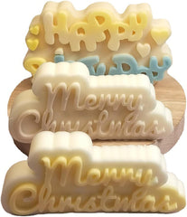 RKPM HOMES Chocolate Mould I 3D Fondant English Letters Silicone Candy Mold I for DIY Handmade Soap, Candle, Cakes French Dessert, Pastry, Muffin Cookies, Cupcake, Decoration Tools (Merry Christmas)