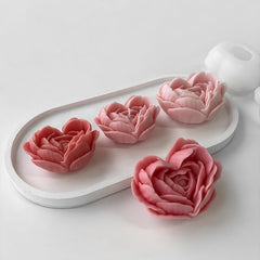 RKPM HOMES Flower Candle Mold I 3D Fondant Heart Leaves Shape Silicone Scented Wax Mould I for DIY Handmade Chocolate Ornament Cake Décor Aromatherapy Soap Resin Art Craft Home Party Decoration (Large)