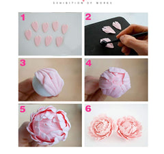 RKPM HOMES 4-Pieces DIY Cake Plunger Cutter Molds Sugarcraft Cake Decorating,(Peony Flower)
