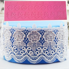 RKPM HOMES Cake Border Mold I Flower Pattern Embossing Lace Mould I Floral Theme Fondant Silicone Scroll Lace Moulds I for DIY Cake Decorating, Sugar, Gum Paste, Chocolate, Cookies, Polymer Clay