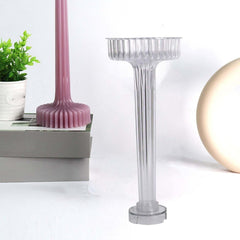 RKPM HOMES Geometric Striped Shaped Candle Mold I 3D Acrylic Candlestick Wax Mould I Modern Creative Shape Molds I for DIY Handmade Cake Décor, Aromatherapy, Candles Making Home Decoration (25.1cm Med)