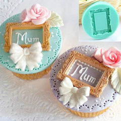 RKPM HOMES Photo Frame Mold I European Pattern Mirror Frames Fondant Silicone Lace Moulds I For DIY Cake Decorating, Sugar, Gum Paste, Chocolate, Cookies, Polymer Clay - 1 Cavity,6.4X6.4X1 Cm