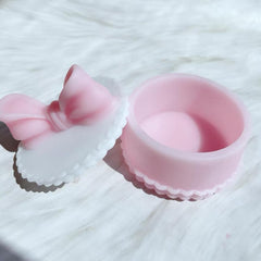 RKPM HOMES Storage Box Resin Mold I Round Silicone Epoxy Casting Mould with Small Bow Lid I for DIY Handmade Art Crafts Ornament Boxes Jewelry Cosmetic Organizer Ring Trinket Container Home Décor