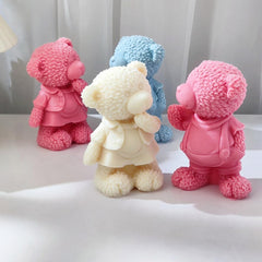 RKPM HOMES 3D Standing Bear Shape Candle Mold I Teddy Bear Silicone Epoxy Mould I for DIY Handmade Ornament Chocolate Cake Décor Aromatherapy Soap Resin Art Craft Desktop Display Home Decoration (A)