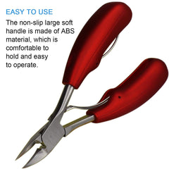 RKPM HOMES Professional Toe Nail Clippers for Thick and Ingrown Toenails, Heavy duty Toenail Clippers for Men & Seniors with Stainless Steel Sharp Blades and Lighter Soft Big Handle(Red)