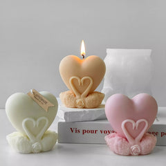 RKPM HOMES Candle Mold I 3D Fondant Heart with Swan Shape Silicone Scented Mould I for DIY Handmade Ornament Chocolate Cake Décor Aromatherapy Soap Resin Art Craft Making Home Party Décor