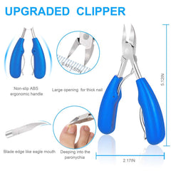 RKPM HOMES Professional Toe Nail Clippers for Thick and Ingrown Toenails, Heavy duty Toenail Clippers for Men & Seniors with Stainless Steel Sharp Blades and Lighter Soft Big Handle(Blue)