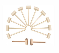 RKPM HOMES Round Wooden Hammer Mallet Pounding Toy Cute Beating Gavel Toys for Boys Girls, Size-13.6x4.2x1.7 cm. (12 pcs)