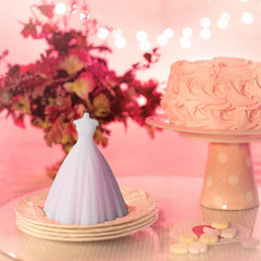 RKPM HOMES Candle Mold I 3D Women Wedding Dress Shape Silicone Scented Wax Mould I for DIY Handmade Ornament, Cake Décor, Aromatherapy, Soap, Resin Art Craft Making Wedding Party Decoration (B)