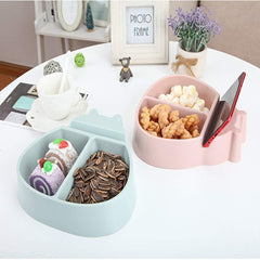 RKPM HOMES® Creative Ladybug Lazy Fruit Bowl Watching TV nibbling Sunflower Seeds Artifact Dried Fruit Storage Box Division Small Fruit Plate Leisure Fruit Plate (Light Gray)