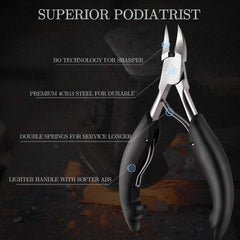 RKPM HOMES By 4Pcs Ingrown Toe Nail Clippers Tool Set, Stainless Steel Professional Ingrown or Thick Toenails Trimmer, Nail Clipper, Cuticle Fork, Nail File, Nail Cleaner Tool (Black)