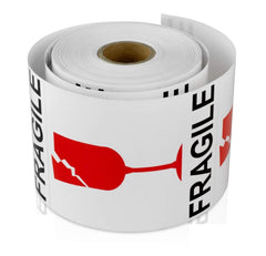 RKPM HOMES Fragile with Broken Glass Stickers I Rectangular Strong Adhesive Labels I for Shipping Moving Safe Handling Label Warning Caution Sticker I Red, White I 3X4 Inch - Pack of 200