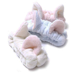 RKPM HOMES Cute Cat Ears Velvet Headbands Colors, Soft Spa Makeup Fashion Plush Hairband for Women - White
