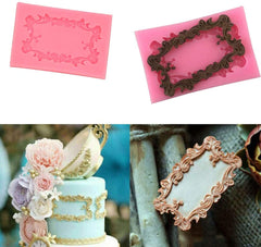 RKPM HOMES Photo Frame Fondant Mold Picture Frames Silicone Mold for Cake Decorating, Sugar, Gum Paste, Chocolate, Cookies, Resin, Polymer Clay (Mirror Frame)
