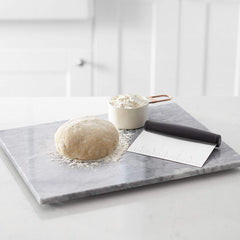 RKPM Bench Scraper Chopper Stainless Steel Non Sleep Kitchen Food Scraper Icing Smoother Blade with Measuring Scale for Dough, Cake, Pizza (S Steel Square)
