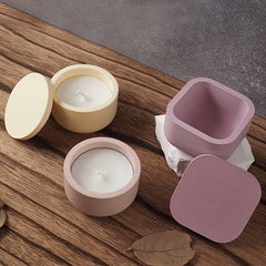 RKPM HOMES Candles Holders Resin Mold I Concrete Silicone Epoxy Casting Mould with Lid I for DIY Handmade Necklace Art Crafts Jewelry Storage Box Ring Trinket Container Home Decorations (Square)