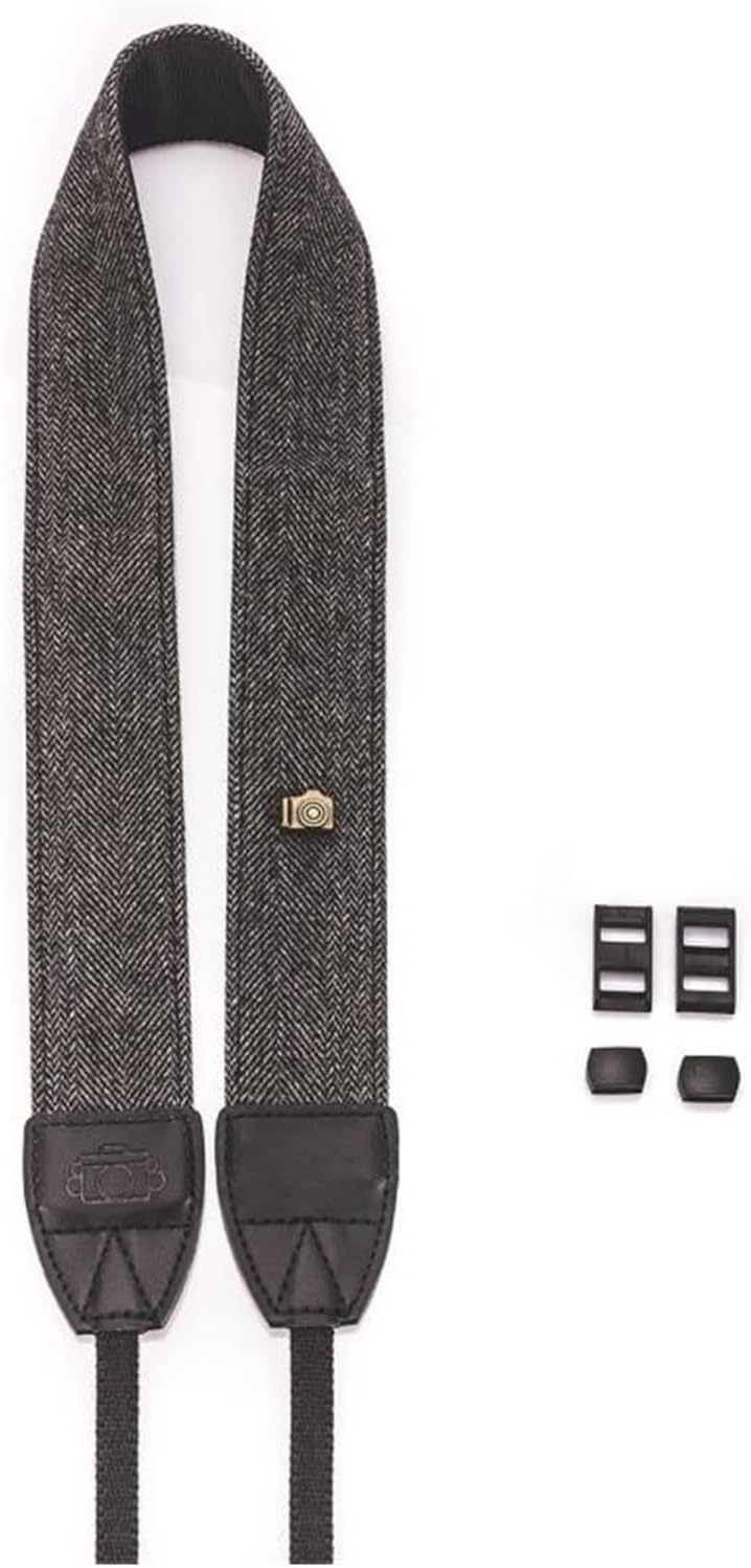 RKPM HOMES Camera Strap Sling belt I Adjustable Shoulder Neck Vintage I Cotton Leather finish Hooks Safety cross-body for All DSLR Camera Nikon Canon Sony Pentax I Suitable for Women Men – Gray