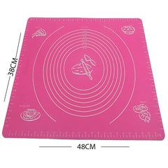 RKPM Silicone Pastry Mat with Measurements, Pastry Rolling Mat, Reusable Non-Stick Silicone Baking Mat Pink (Size 50X40 CM)