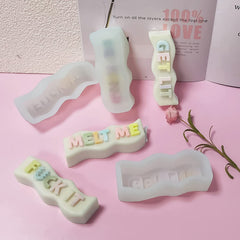 RKPM HOMES Alphabet Letter Pillar Resin Mold I 3D Words Silicone Epoxy Mould I for Candle Making DIY Handmade Ornament Chocolate, Cake Décor, Aromatherapy, Soap, Polymer Clay Art Craft (Set of 5)