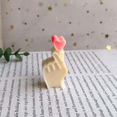 RKPM HOMES Heart on Finger Shape Candle Mold I 3D Fondant Bixin Gesture Silicone Scented Mould I for DIY Handmade Ornament Cake Décor Aromatherapy Soap Resin Art Craft Making Home Desktop Decoration