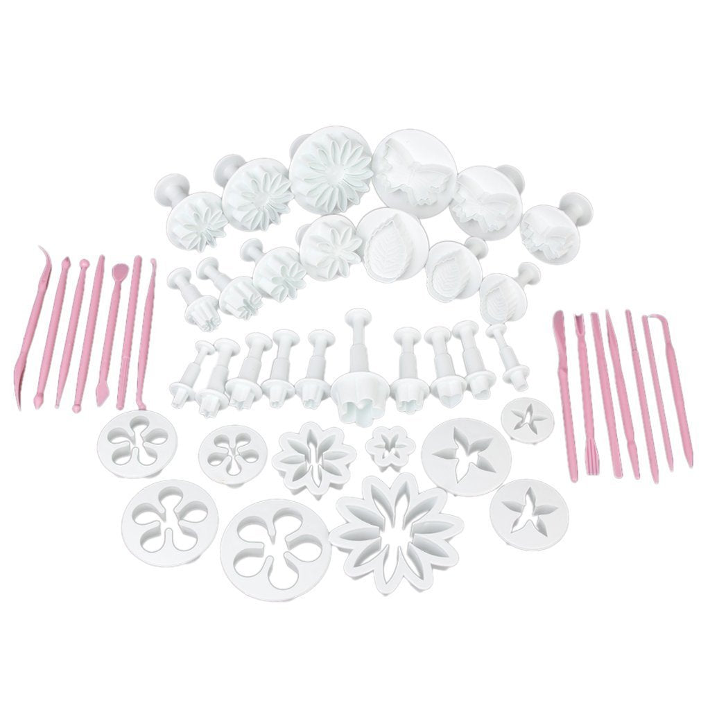 RKPM Decorating Fondant Icing Plunger Cutters Set 47-PCS, Multicolour