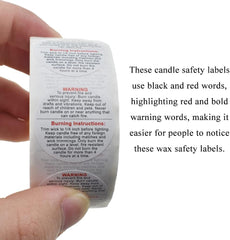 RKPM HOMES Candle Warning Stickers I White Circular Safety Sticker I Waterproof, Easy to Peel I Round Label for Candle Making DIY Candle Jars Container and Tins – 500 Pcs